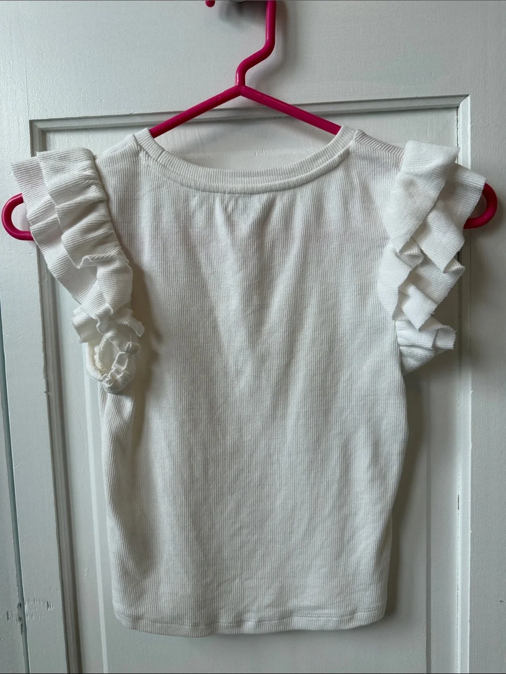 Habitual Kids White Ruffle Sleeve Top size 10